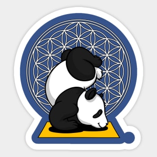 Cute Panda Bear Yoga Lover Flower Of Life Zen Gift Sticker